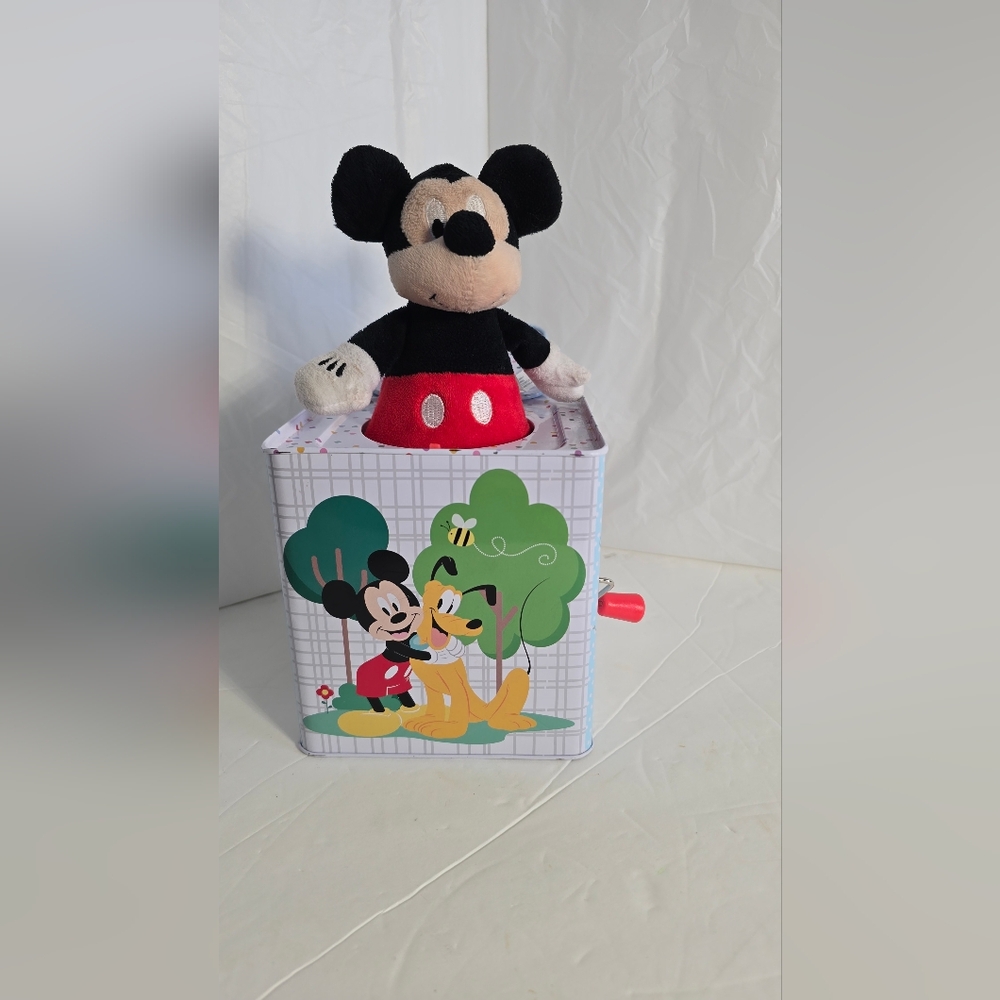 Disney Mickey Mouse Plush Jack-in-the-Box - Red and Black